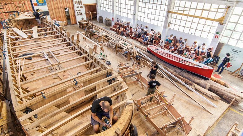 Reconstrucción del barco Albaola